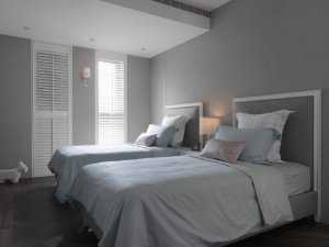 现代简约风卧室设计 硅藻泥墙面装修效果图